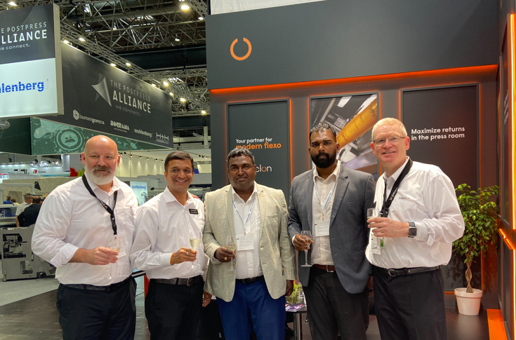 SV GraFIX team discussing investments in Flexcel NX Plates and PureFlexo Printing technology to improve CI flexo printing performance, ink control, productivity, and print quality in flexible packaging production