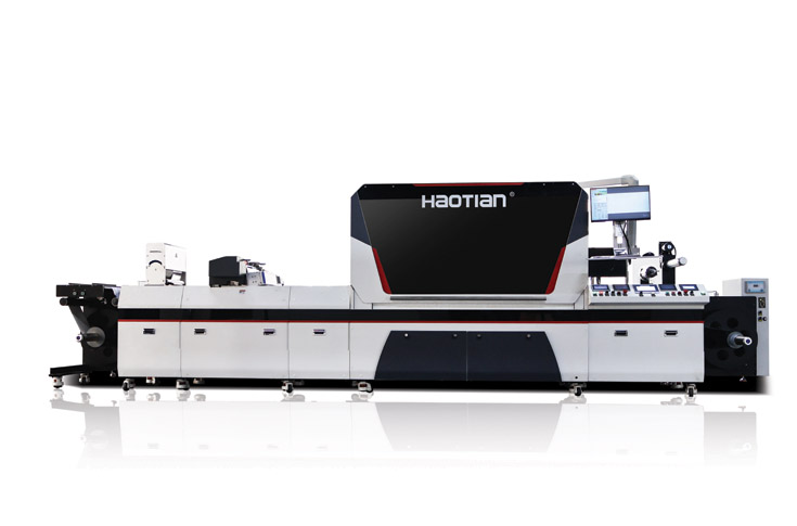 Emerging Graphics label press system showcasing inline flexo corona treatment, nine-colour inkjet printing, spot UV, foiling, and die-cutting capabilities along with inkjet printing on corrugated materials and digital cutting machines for packaging applications