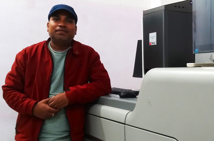 Subh Rang Printers operating Ricoh Pro C7500 digital production press for high-quality photo printing, garment catalogues, and commercial print applications with advanced resolution and media handling