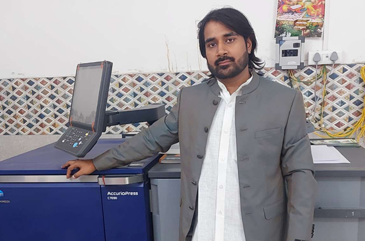 Overview of DigiPrints printing operations using Konica Minolta AccurioPress C7090 digital press, highlighting high-speed booklet production, SEAD X resolution technology, Simitri V toner, and precise front-to-back registration for publishing materials including books, calendars, diaries, stickers, and certificates in a small but specialised print team