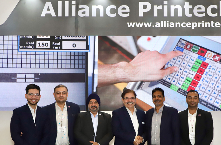 Hybrid flexographic printing press integrated with inkjet imprinting system developed through Monotech Systems and Alliance Printech collaboration for label production