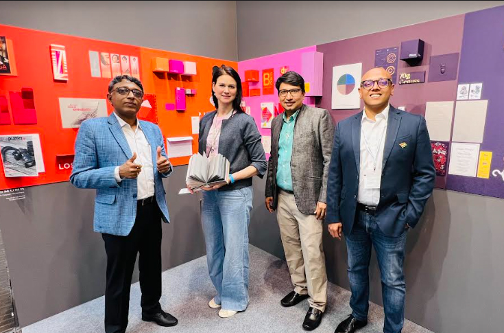Gmund presenting sustainable carbon-neutral paper mill products at Drupa, featuring eco-friendly papers designed for offset, digital, and speciality printing applications