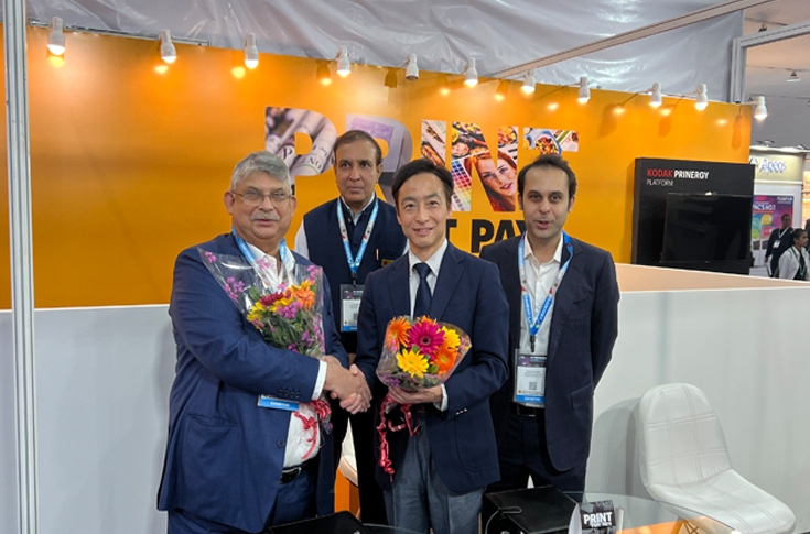 Kapoor Imaging showcasing Kodak thermal platesetters, Sonora process-free plates, and pre-press automation solutions at PrintPack 2025