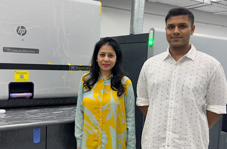 HP Indigo 6K Brand Protection Plus digital press at Prinova showcasing secure printing, anti-counterfeit packaging, QR code traceability, and advanced digital label production technology