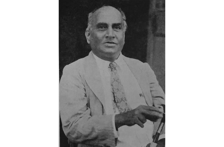 Portrait of Shridhar Venkatesh Ketkar, the Marathi encyclopedia pioneer, alongside historical references to Indian-language encyclopedia publishing and literary movements in the early twentieth century