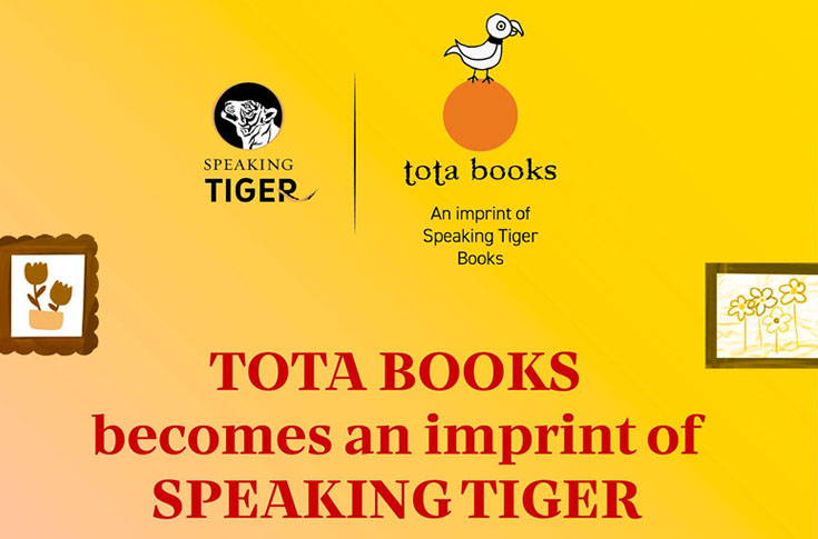 Children’s illustrated books from Tota Books imprint under Speaking Tiger Books, featuring colourful picture books for ages 4–12 in a publishing collection display
