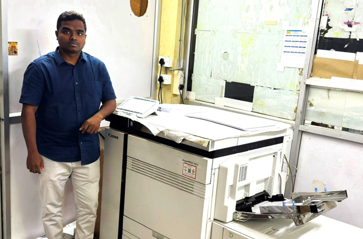 Canon imagePRESS V800 digital production press installed at Premier Prints facility in Chennai producing high-quality colour prints with versatile media support and industrial-scale output