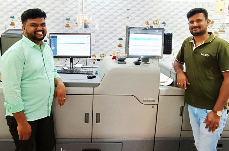 Ricoh Pro C7200x digital production press at Suri Print Shop used for premium wedding albums, packaging prints, and commercial graphics