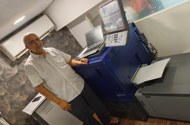 Konica Minolta AccurioPress at Reva Printery producing premium short run digital prints with offset like colours, sharp small fonts, and advanced printing solutions for pharma POP and POS applications