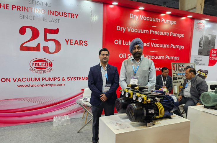 Amarpreet Singh of Falcon Vacuum Pumps & Systems discussing product range, dealer expansion plans, and vacuum pump solutions for printing and packaging at PrintPack India 2025