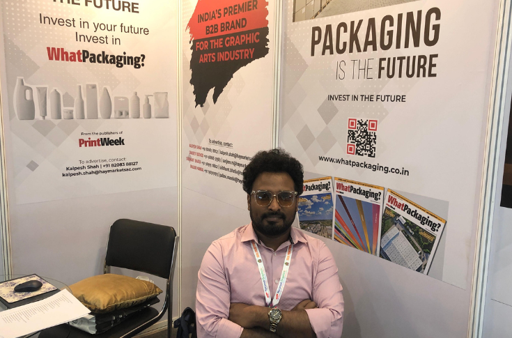 Vibheesh Nair of Reliable Packaging discussing digital printing, UV packaging, and automation trends at PrintPack 2025