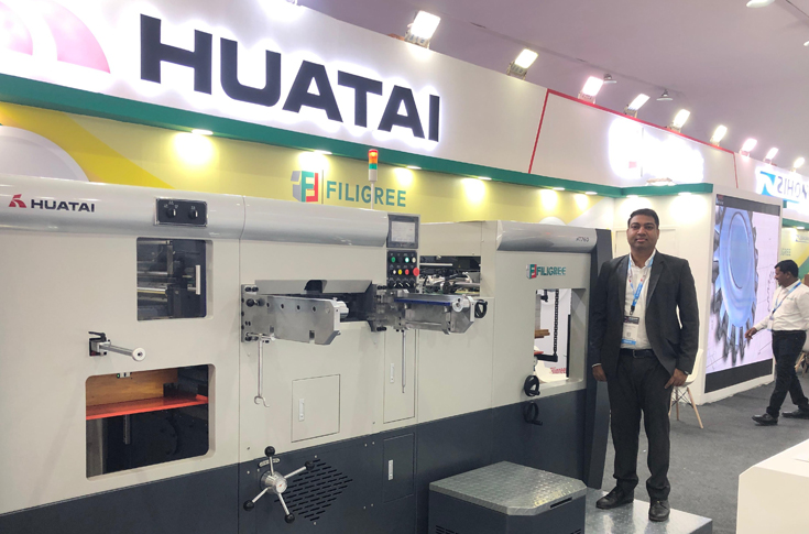 Filigree Pack presenting the Huatai HT 760 die-cutter at PrintPack 2025, highlighting packaging automation and die-cutting solutions
