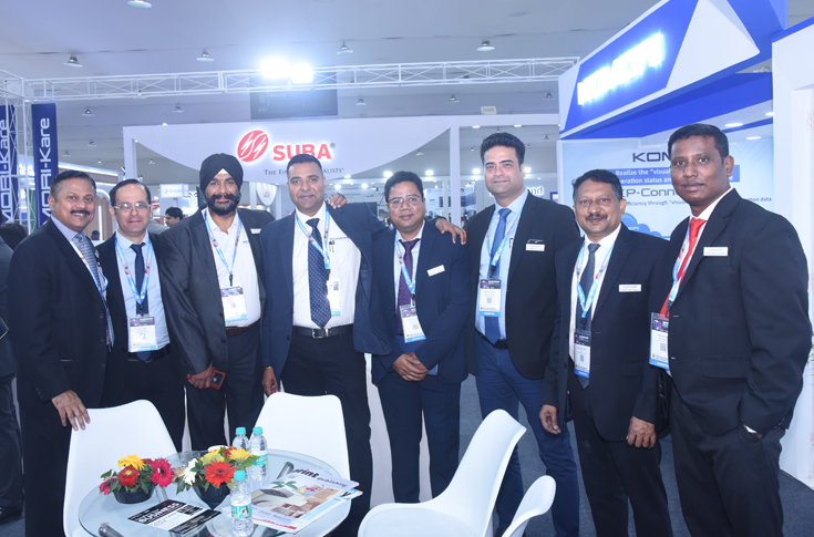 Komori India team showcasing advanced sheetfed offset printing presses at PrintPack 2025 after securing multiple machine orders