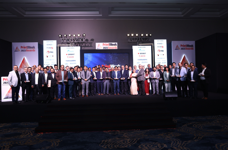 PrintWeek Awards ceremony highlighting TCPL Packaging receiving the Company of the Year award, with industry professionals celebrating achievements across print and packaging categories
