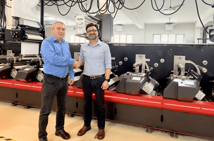 Multitec S3S flexographic printing press configured for multi-colour label and film production, showcasing advanced modular sleeve-based technology and complex industrial printing capabilities for converters