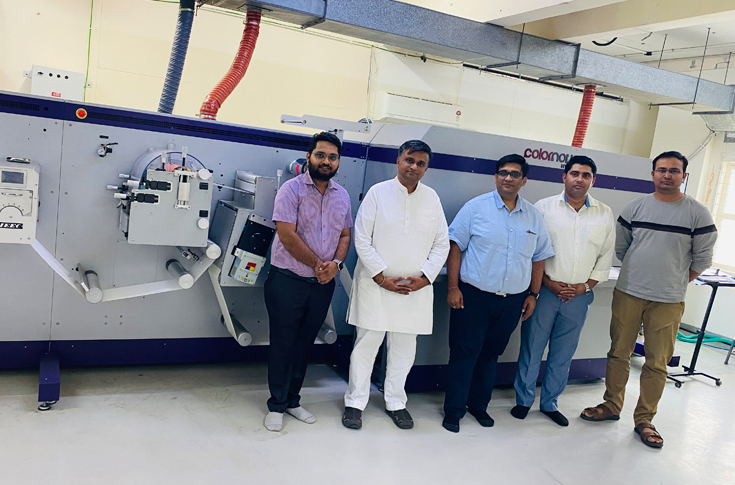 Jetsci Colornovo Hybrid digital label press featuring flexo and digital printing technology, UV drying, and advanced web control systems for versatile label and packaging applications