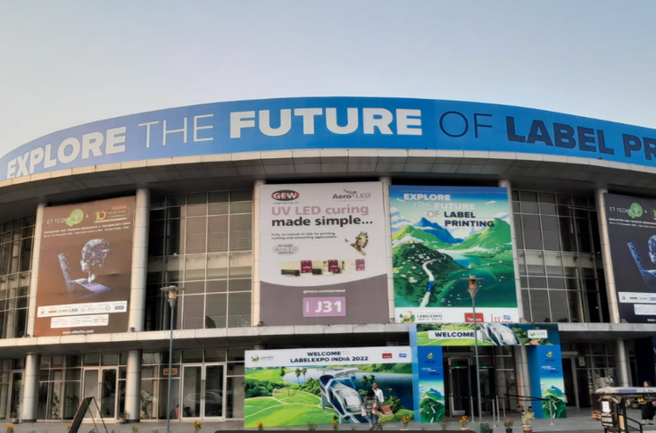 Preparations underway at Labelexpo India 2022 in Greater Noida ahead of the four-day event featuring exhibitors, live demonstrations, and networking