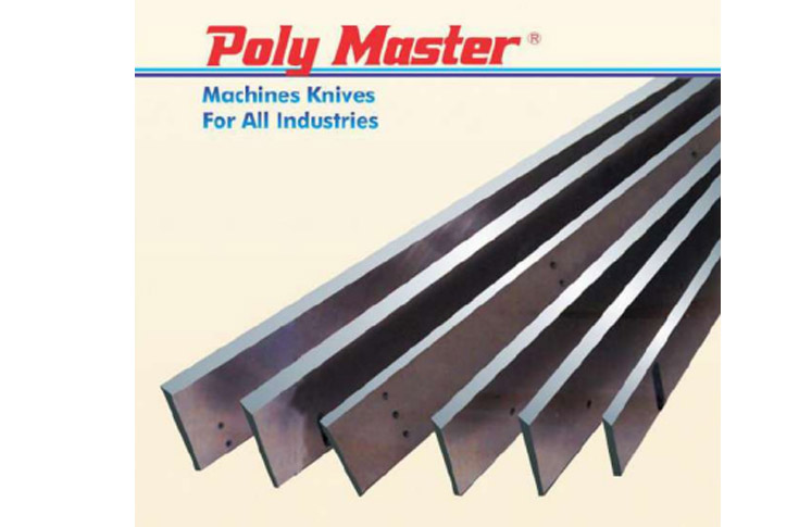 Poly Master automatic knife grinding machine used for regrinding guillotine paper cutter knives in packaging, printing, and notebook manufacturing industries