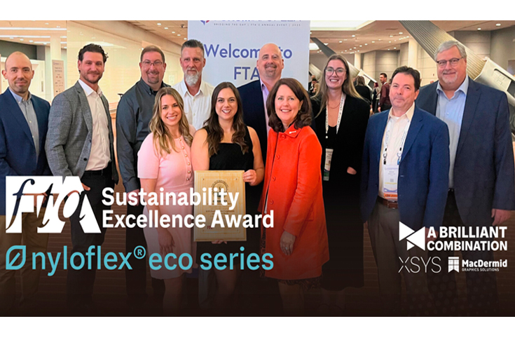 XSYS wins FTA Sustainability Excellence Award 2025 for Nyloflex eco flexographic printing plates, highlighting sustainable pre-press innovation that reduces environmental impact while maintaining high-quality print performance