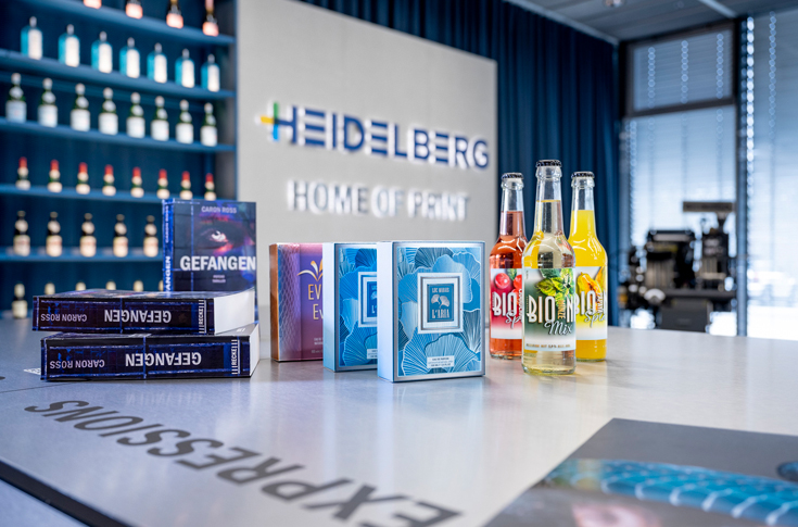 Heidelberg Home of Print experience centre in Wiesloch-Walldorf displaying integrated printing presses, packaging systems, and workflow solutions for live demonstrations and customer engagement