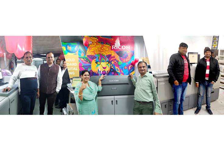 Ricoh Pro C7200X and Pro C9200 digital production presses installed at printing companies for high-quality commercial and packaging printing