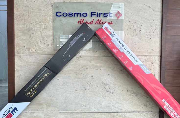 Cosmo First introduces Cosmo PPF Platinum and Gold paint protection films at PrintPack India 2025 with self-healing, UV protection, and scratch-resistant automotive coating solutions