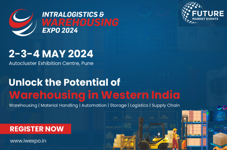 Industry leaders and exhibitors at the Intralogistics & Warehousing Expo 2024 in Pune showcasing smart warehousing, automation, and supply chain technologies