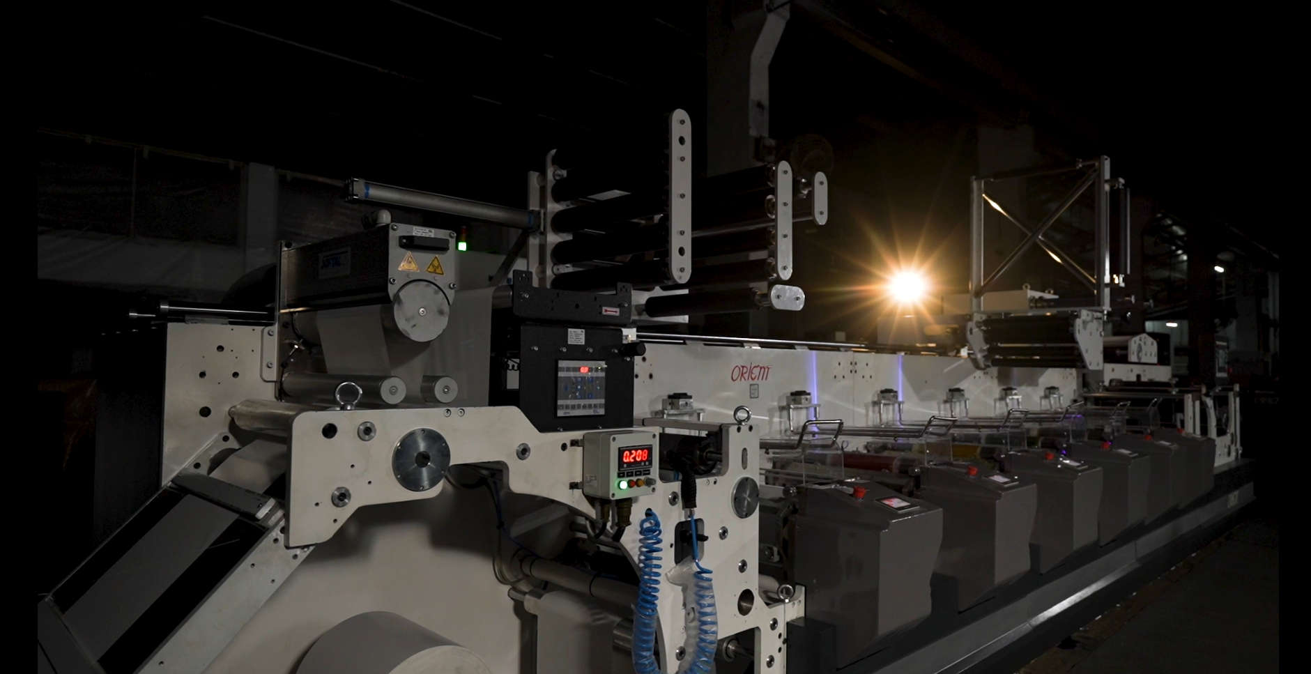 Orient flexographic printing and packaging machines designed for flexible packaging and label production, featuring advanced engineering, precision printing, and high-speed industrial performance