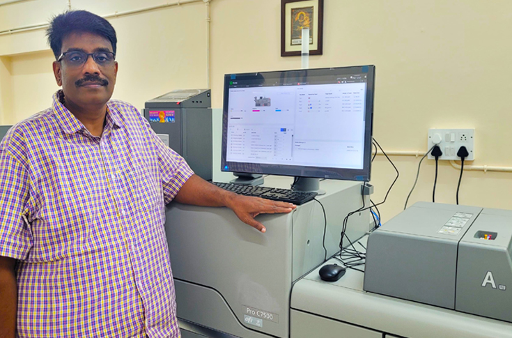 Fulcrum Digital Prints facility in Bengaluru featuring Ricoh Pro 8400S and Ricoh Pro C7500 digital production presses installed by Monotech Systems, supporting high-quality B2B printing services for jobbers and print shops, with expansion plans into new regions like Kerala