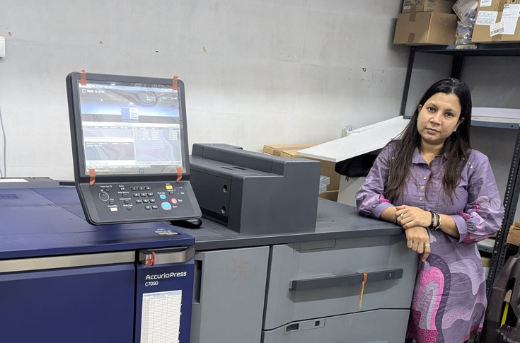 Posters N Frames team handling digital poster printing operations, serving online marketplaces like Amazon and Flipkart with high-quality printed poster production