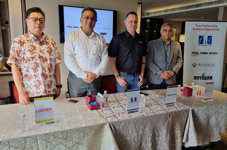 FIG India flexo printing machinery distribution network showcasing Mark Andy and Rotoflex presses, highlighting installations, automation systems, and operator training programs across India’s label and packaging industry