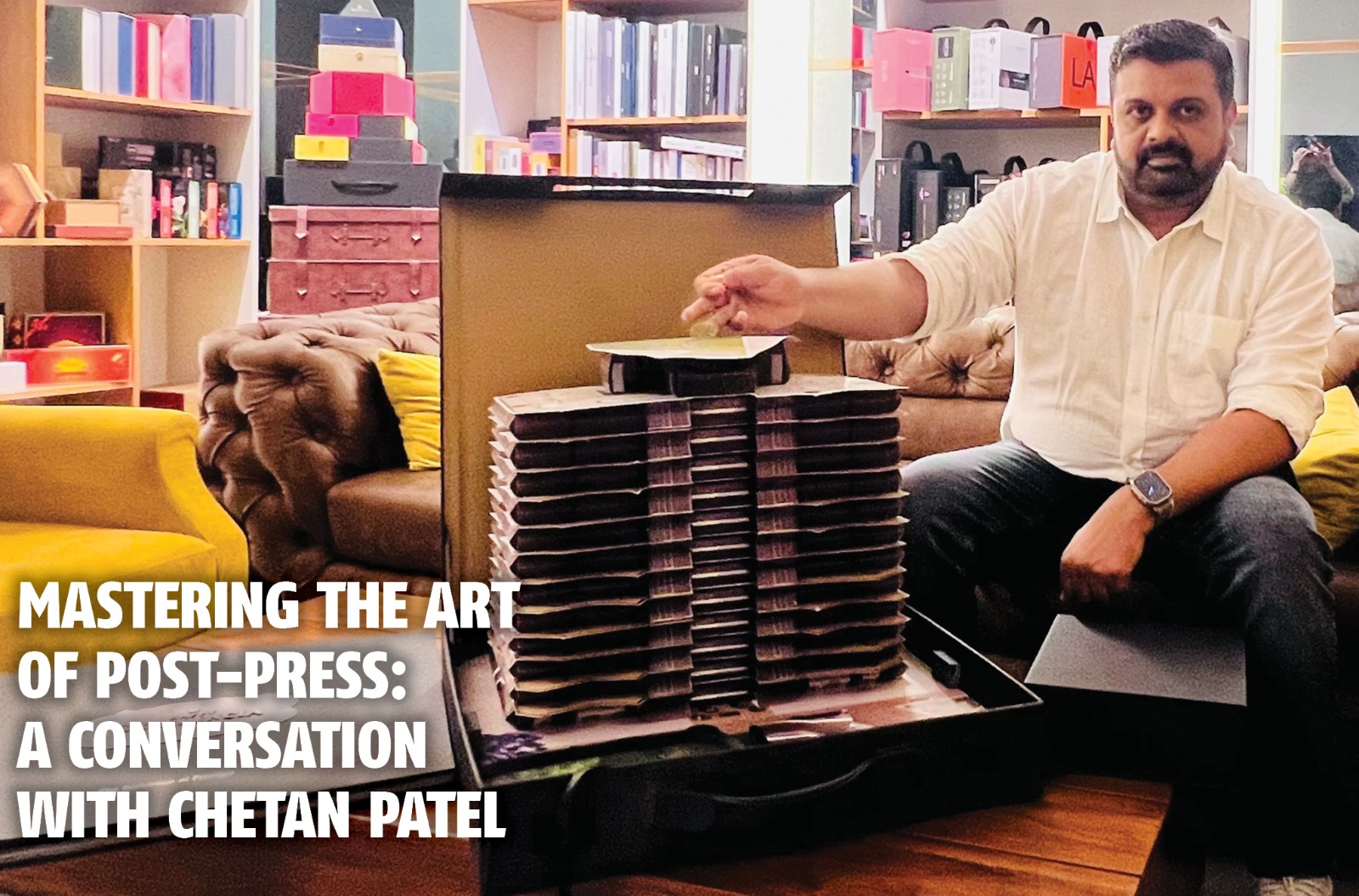 Chetan Patel, managing director of Balaji Post Press and Boxium Print Pack in Rajkot, reflecting on his transition from screen printing and offset printing to premium post-press services including box manufacturing, book production, foiling, and UV coating