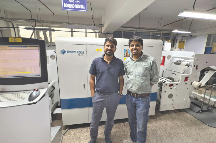 Domino N610i digital label press used by Jain Transfer Products for high-quality self-adhesive labels with screen-like white printing finish