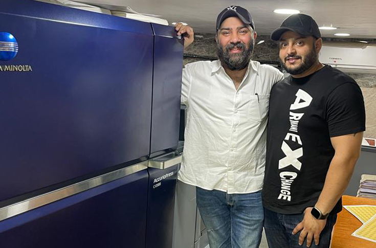Amar Fax Services print facility featuring Konica Minolta digital production presses and advanced printing workflow
