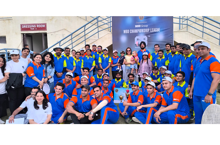 MBD Group 68th Establishment Day celebrations featuring cake-cutting ceremonies at MBD House Delhi and Jalandhar, Radisson Blu MBD Hotels in Noida and Ludhiana, façade projection at Gulab Bhawan, and launch of Life@MBD employee testimonial video showcasing company culture and legacy