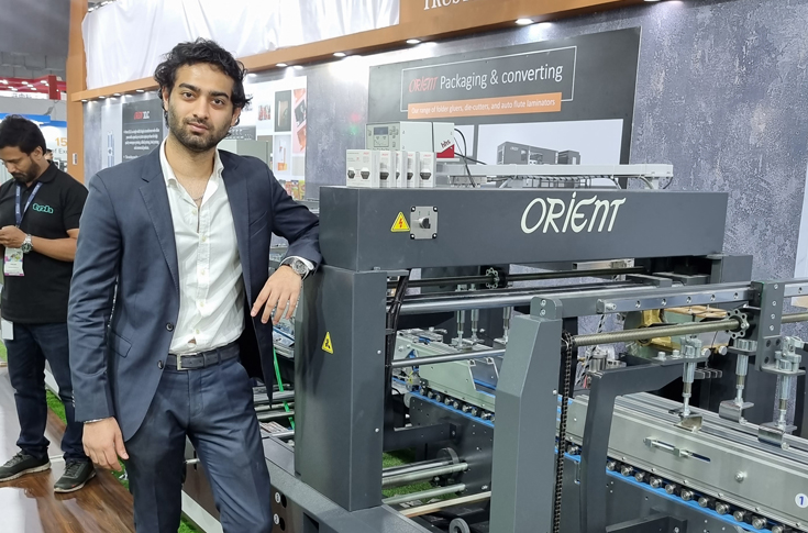 Rishab Kohli, Managing Director of TPH Orient Group, speaking at Labelexpo India 2024 about guiding customers in selecting suitable printing technologies through expert application engineering support