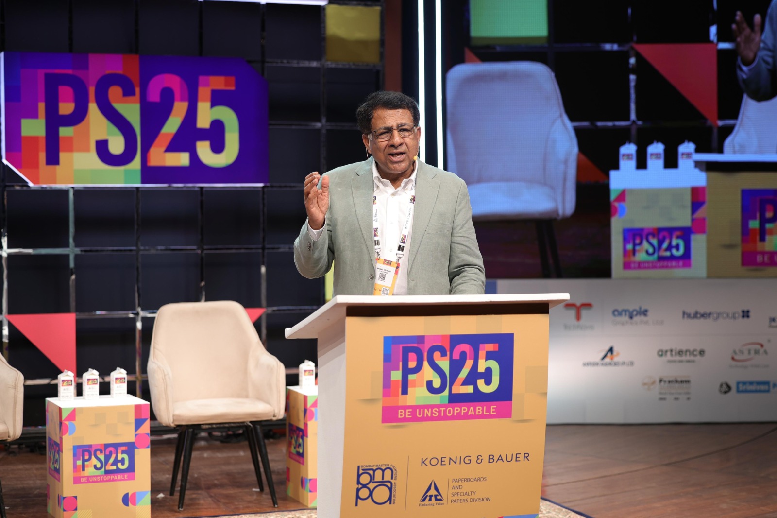 Anand Kripalu speaking at BMPA Print Summit 2025, sharing leadership insights and experiences from Unilever East Africa business turnaround and strategic transformation journey