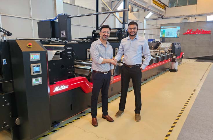 Flexo printing press Multitec S3S at Rang Roto Pack facility producing flexible packaging pouches and roll forms, supporting short-run, high-variety SKUs alongside gravure production lines