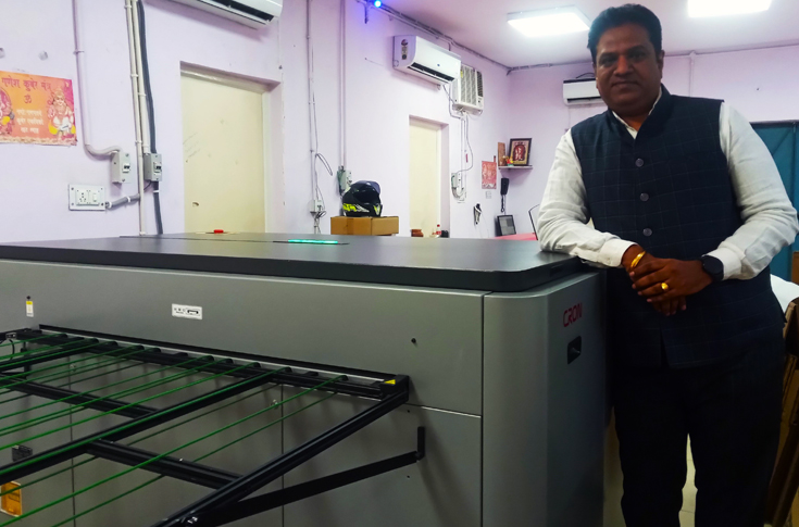 Anupam Gupta at Shree Krishna Graphics with Cron CTCP and thermal CTP systems installed for advanced plate production in Noida