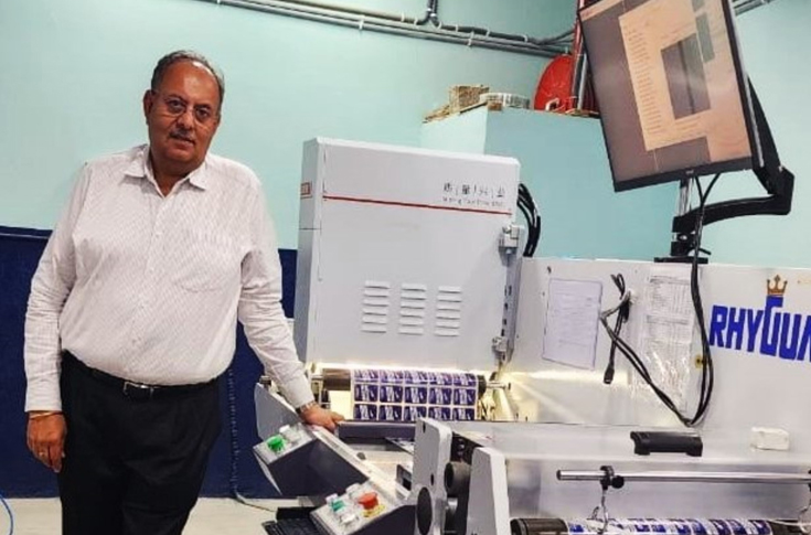 Zodiac Reprographics label finishing facility with Rhyguan Smart-450 slitter-rewinder and Luster 8K inspection system enabling 100% defect detection, high-speed precision slitting, and advanced print quality control