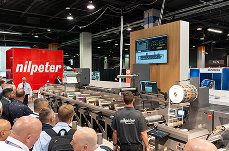 Nilpeter FA-17 flexographic printing press showcased at Labelexpo Southeast Asia 2025, demonstrating advanced automation, high-quality label printing, and production efficiency for narrow and mid-web packaging applications