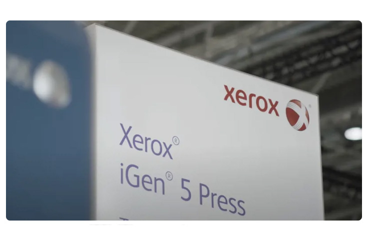 Production print equipment from Xerox including iGen and Nuvera presses at a manufacturing facility focused on commercial printing technology
