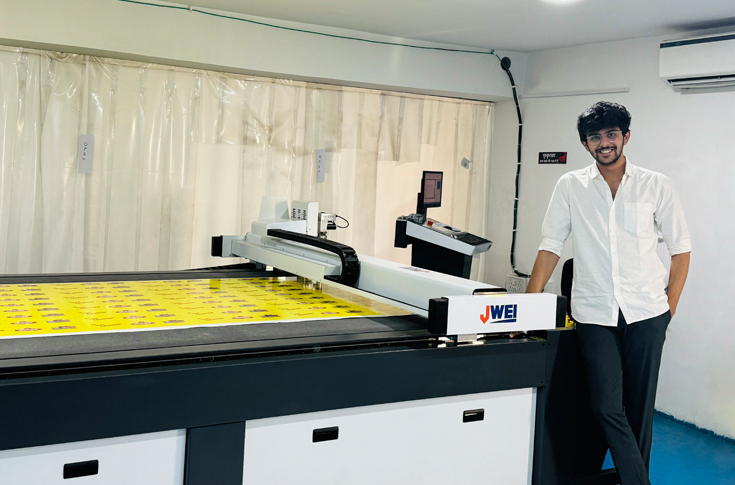 Digital post-press cutting and finishing equipment from JWEI operating at Perfect Scan for display graphics and branding applications