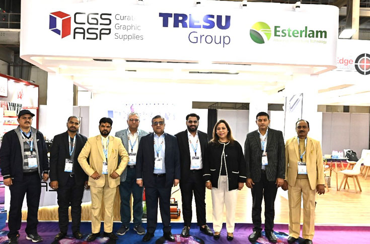 CGSASP representative discussing corrugated packaging innovations focused on productivity, automation, and sustainability at IndiaCorr Expo, with applications across eCommerce, FMCG, and export packaging markets
