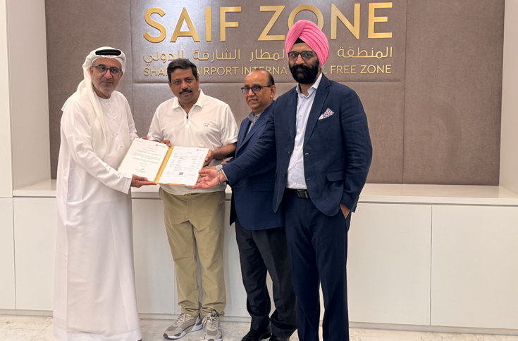AGI Greenpac executives at the inauguration of its Dubai regional office, marking expansion into the Middle East packaging market for glass packaging, PET products, and security caps and closures