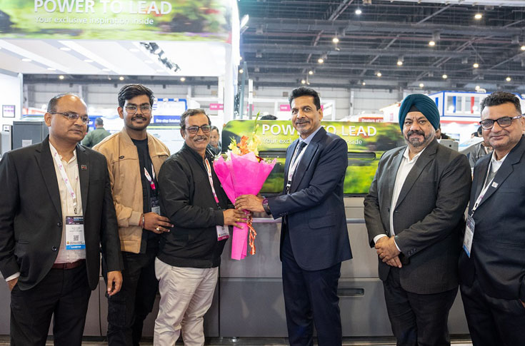 Ricoh Pro C9500 digital printing press at Manas Printers facility producing high-volume print jobs on varied substrates including paper and synthetic media